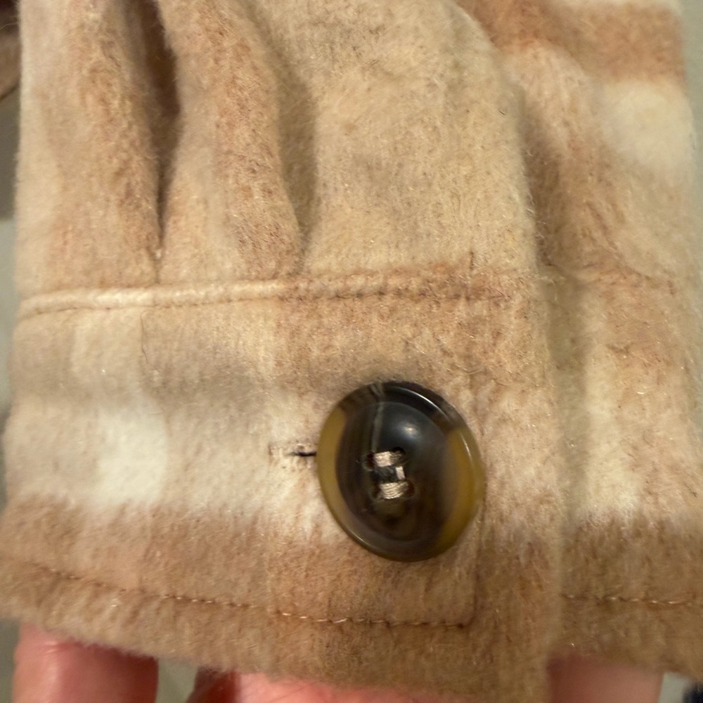 Plaid Utility Shacket Jacket - Beige Plaid - Picture 4 of 5